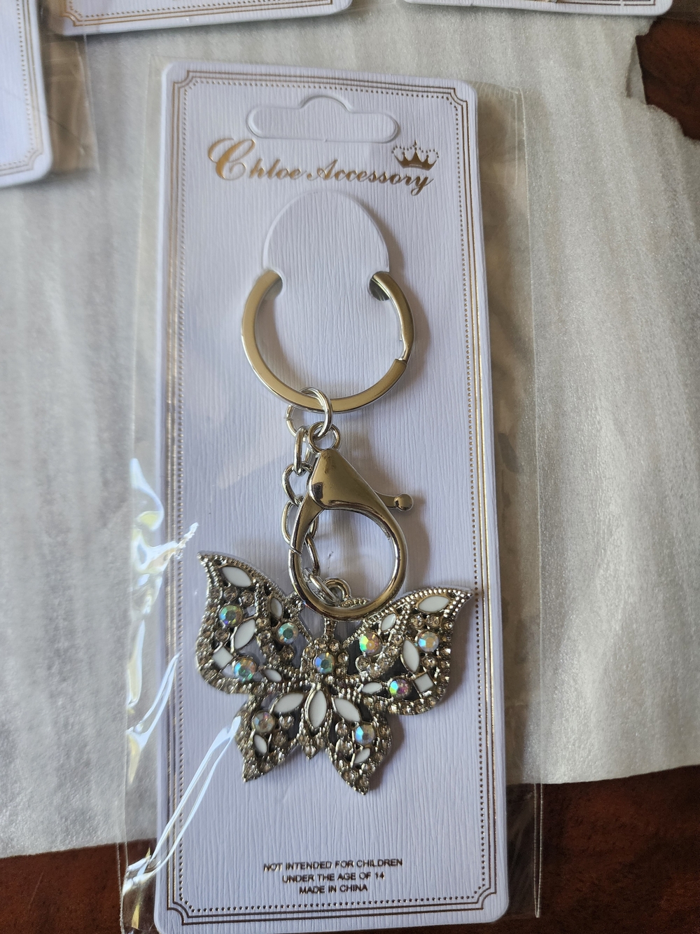 Crystal Butterfly Keychain Charm - Multiple Colors - Picture 3 of 9